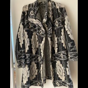 Lucky Brand Swacket Sweater Jacket Aztec Print 1x